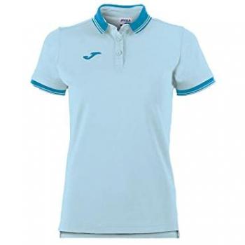 Joma Bali II Women's Short Sleeve Polo Shirt - Light Blue - XL