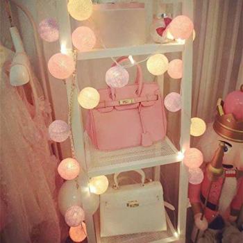 Lámpara de Tira Bola Hada Noche Cadenas de Luz Ligera Algodón 10 Liderada Decoración Navidad