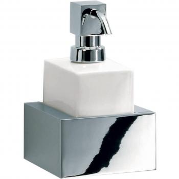 Decor Walther 0590900 BK WSP Brick - Dispensador de jabón de pared, color blanco y cromado