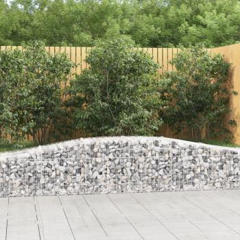 vidaXL Arched Gabion Basket 400x50x40/60 cm Galvanised Iron