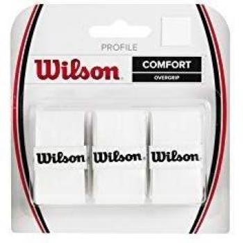 Wilson Profile Overgrip 3 Pack, Sobreempuñaduras Unisex Adulto, Bianco