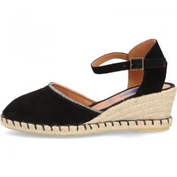 Sandalias con cuña Verbenas para mujer en color negro