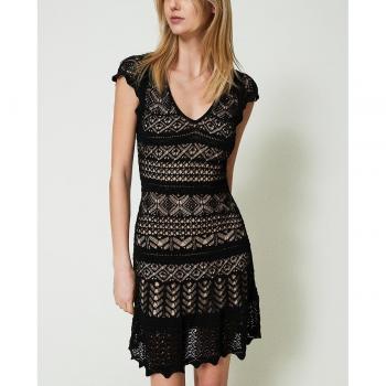 Twin-set Maxi Dress Black Size L