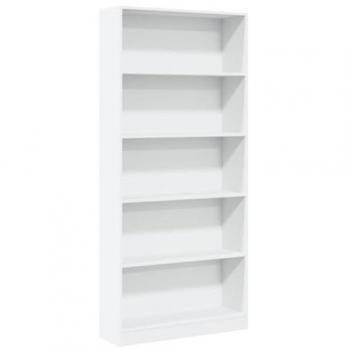 Estantería de Madera de Ingeniería Blanca 80x24x176 cm