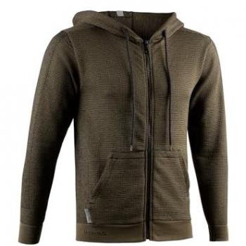 Sudadera Deportiva Unisex Lurbel Rakiura Zip con Cremallera, Lana Merino, Térmica, Verde Sotobosco (M - Mediana)