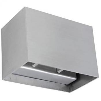 Aplique de pared LED Muro en plata 3W 300lm G9, diseño cuadrado, incluye bombilla extra cálida