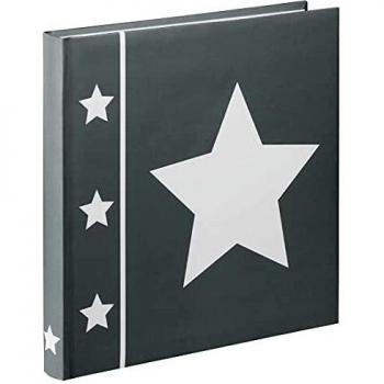 Hama | Álbum Jumbo Skies de 30x30cm para 240 Fotos de 10x15cm, Imagen de Estrella en la Portada, Idea de Regalo, Color Gris