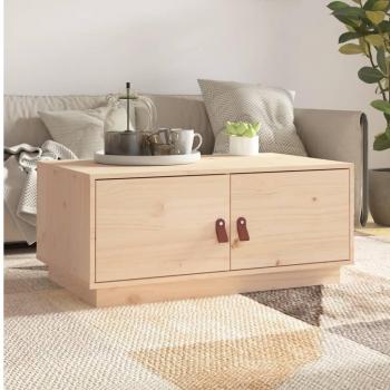 Mesa de centro de madera maciza de pino 80x50x35 cm Marrón
