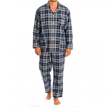 Pijama masculino de manga larga con gola de lapela y calças compridas KL30180