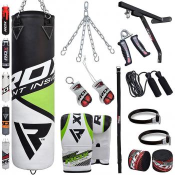 RDX Saco de Boxeo Relleno MMA Muay Thai Kick Boxing Artes Marciales Con Soporte Pared Cadena Guantes 17PC 4FT 5FT Punching Bag