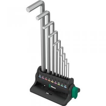 Juego de llaves acodadas métricas 950/9 Hex-Plus 8 en bastidor cromado - Wera