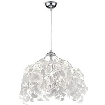 Lámpara colgante Reality Leuchten Leavy cromo/blanco 38cm