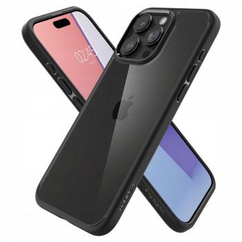 Funda Ultra Hybrid Spigen para iPhone 15 Pro - Negro Mate, Antichoque y Antiamarillamiento