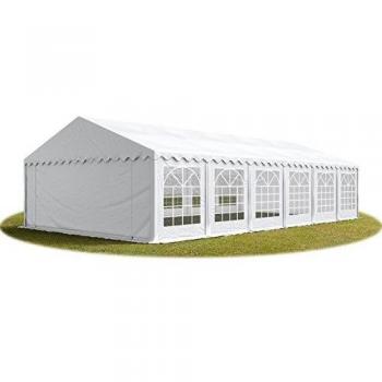 Carpa para fiestas Toolport 5x12 m, lona PVC 700 N, impermeable, color blanco