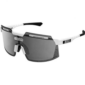 Gafas de ciclismo Scicon Aerowatt Foza blancas con lentes multiespejados negros