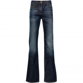 Palm Angels Women's Straight Leg Denim Jeans in Blue | Size 26 | PWYB032R24DEN002