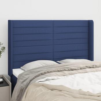Cabecero con orejas de tela azul 147x16x118/128 cm Vidaxl Azul