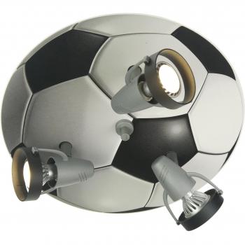 Niermann Standby Punto de mira, diseño fútbol GU10, Gris y Negro, 35 x 35 x 15 cm