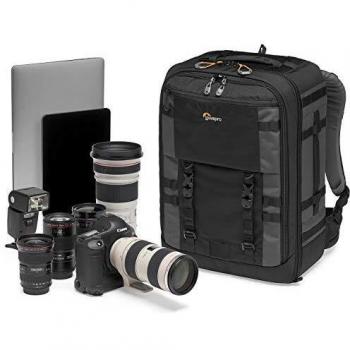 Lowepro LP37269-PWW Pro Trekker BP 450 AW II Outdoor Camera Backpack with MaxFit Dividers, Fits 15-inch Laptop/iPad, for Pro Mirrorless and DSLR, Gimbal, Drone, DJI, Black/Dark grey