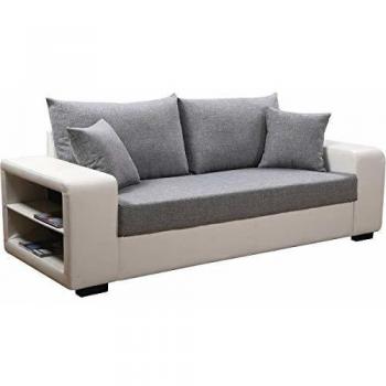 habitatetjardin Sofá Allen S - 3 plazas - Blanco/Gris