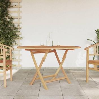 vidaXL Folding Garden Table Ø 110x75 cm Solid Wood Teak
