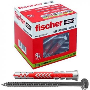 fischer 538247 DuoPower-FH, Gris y Rojo, Mit Schraube