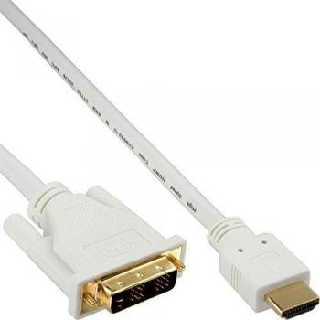 InLine cable HDMI a DVI 0. 5m oro plateado contactos blanco