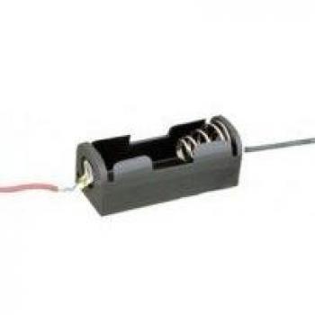 Portapilas de 1 Pila R-01, 23A, LR01 con Hilo - Negro
