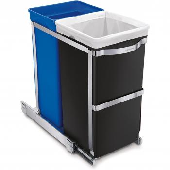 simplehuman cw1016 35L Rectangular Negro, Azul Cesta de Basura – Cubo de Basura