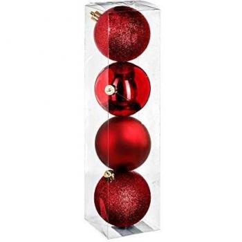Kit de 4 bolas de Navidad rojas - Feeric Lights & Christmas - 80 mm