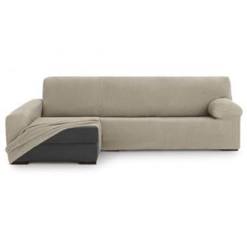 Funda Chaise Longue Brazo Largo Izquierdo Bielástica Thor Beige Lino 170 x 110 x 310 cm