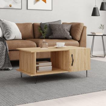 Mesa de centro madera contrachapada 90x50x40 cm Blanco, Negro, Blanco brillante - Mesita de Salón o Comedor o Auxiliar Mesa de Café Meuble Salón; Mesa de centro madera contrachapada ro