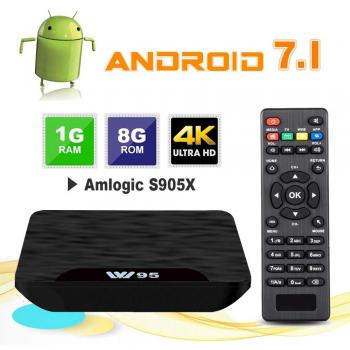 TV Box Android 7.1 - VIDEN W1 Smart TV Box Amlogic S905X Quad Core, 1GB RAM & 8GB ROM, 4K*2K UHD H.265, HDMI, USB*2, WiFi Media Player, Android Set-Top Box [Versión Mejorada]