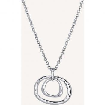 Colgante Vidal&Vidal doble aro Essentials con cadena plateada de 80 cm