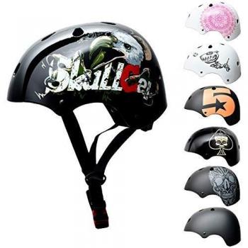 SkullCap® Kids BMX & Skate Helmet - Bicicleta Y Scooter Eléctrico, Diseño: Eagle, Talla: S
