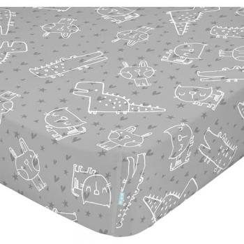 Sábana Bajera Ajustable Multicolor Best Buddies 90x200 cm, 100% Algodón, Calidad 150