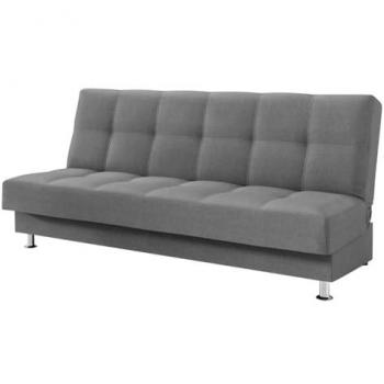 Sofá-cama Columbus 210 con caja de ropa de cama, Gris, 193 x 90 x 85 cm