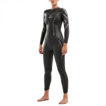 2XU P:2 Propel Wetsuit de Manga Larga para Mujer, Color Negro/Textural Geo, Talla XS