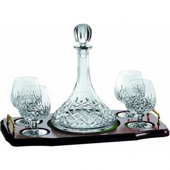 Galway Crystal Longford Miniature Brandy Decanter Set