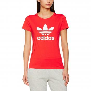 adidas Trefoil Tee Camiseta, Mujer, Rojo