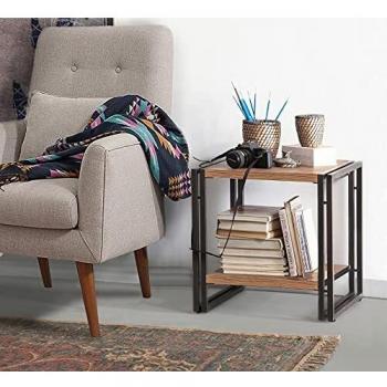 Skyedecom - Mesa auxiliar con diseño de Pine Atlántico Le Noir con extremos de sofá de salón Cosmo Latus 863SPH2804