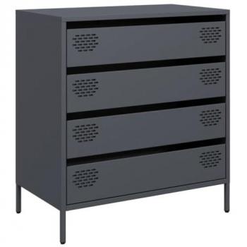 Aparador de acero laminado en frío antracita 68x39x73,5 cm, Armario de almacenaje, Mueble aparador, Mueble de almacenaje de Cocina, bufé