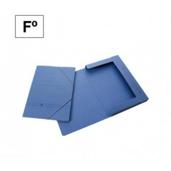 Carpeta de Cartón Folio con Solapas Color Azul