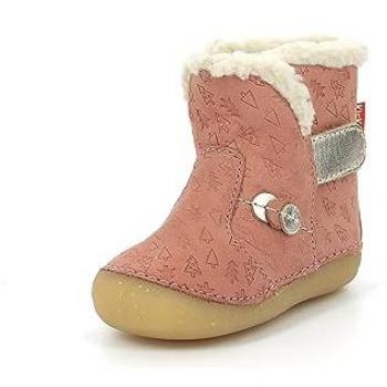 Kickers So Windy Nubuck Ankle Boots for Girls - Rose Gold Fantasy