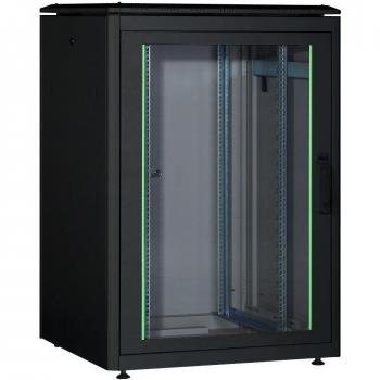 Armario Rack Digitus DN-1922U-8/8-B1, 19 pulgadas, altura 22U, profundidad de 800 mm, diseño de serie Unique, incluye puertas frontales y traseras con vidrio templado, panel