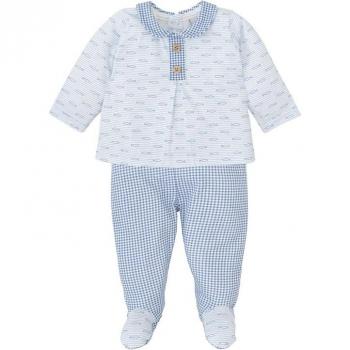 Conjunto de bebé niño de camiseta y polaina con estampado de pececitos