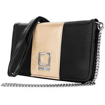 Lencca - Cartera de mano para mujer Dorado Black with Gold Dust