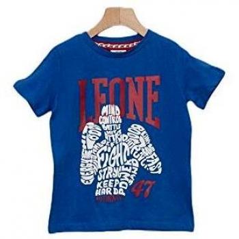 Leone - Camiseta Infantil de Manga Corta Fight 47 - Azul Real