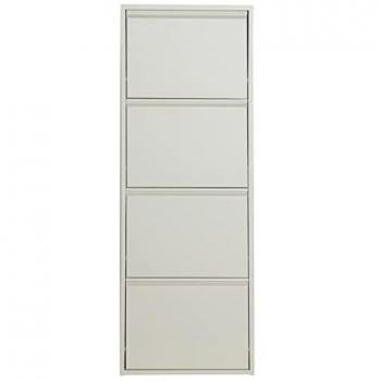 Zapatero Metálico Beige de Acero 50x15x137cm - Organizador de Zapatos con 4 Cajones