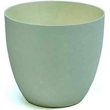 Cuenco Tes Plastiken Ø26 cm - Maceta Redonda Blanca de Polipropileno con Capacidad de 9.5L
